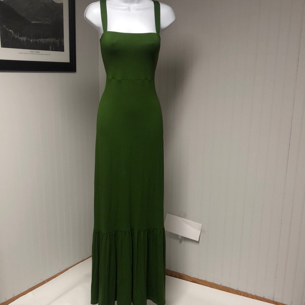 Women’s Banana Republic Ruffle Hem Green Maxi Dress Size M